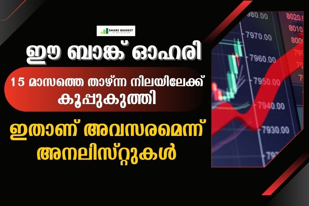 ഈ ബാങ്ക് ഓഹരി 15 മാസത്തെ താഴ്ന്ന നിലയിലേക്ക് കൂപ്പുകുത്തി.. ഇതാണ് അവസരമെന്ന് അനലിസ്റ്റുകൾ